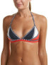 Фото #1 товара Tommy Hilfiger Women's Navy Triangle Cropped Bikini Top size Large 177368