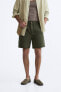Cotton-linen bermuda shorts