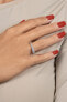 Elegant silver ring with zircons RI119W