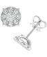 ფოტო #1 პროდუქტის Diamond Cluster Stud Earrings (1 ct. t.w.) in 14k White Gold