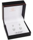 ფოტო #4 პროდუქტის 2-Pc. Set Cubic Zirconia Halo & Stud Earrings in Sterling Silver, Created for Macy's