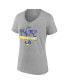 ფოტო #3 პროდუქტის Women's Heathered Gray Los Angeles Rams Super Bowl LVI Champions Locker Room Trophy Collection V-Neck T-shirt