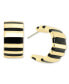 Фото #1 товара Gold-Tone Striped Medium Hoop Earrings, 1.2", Created for Macy's