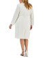 ფოტო #2 პროდუქტის Plus Size Belted Trench Jacket and Sheath Dress