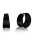Stainless Steel or Black Plated over Stainless Steel Polished Huggie Earrings