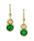 ფოტო #1 პროდუქტის 14K Gold-tone Round Crystal Wire Drop Earring