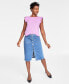 Фото #2 товара Women's Patch Pocket Denim Skirt, Created for Macy's