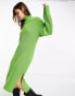 Фото #1 товара Monki oversized midi jumper dress with side splits in green