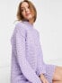 Monki knitted jumper dress in purple