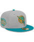 Фото #1 товара Men's Gray, Teal Florida Marlins Cooperstown Collection 59FIFTY Fitted Hat
