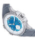 ფოტო #2 პროდუქტის Men Solstice Automatic Semi-Skeleton Leather Strap Watch - Gray/Blue