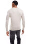 Фото #6 товара ONLY & SONS crew neck knitted jumper in beige