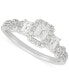 ფოტო #1 პროდუქტის Diamond Emerald Halo Engagement Ring (1 ct. t.w.) in 14k White Gold