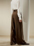 High-Waisted Wide Leg Dense Silk Pants for Women