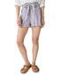 Фото #1 товара Women's Striped Paperbag Shorts