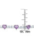 Фото #2 товара Silver Plated Brass Simulated Amethyst and Cubic Zirconia Heart Link Bracelet