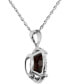 ფოტო #2 პროდუქტის Rhodolite Garnet (4 ct. t.w.) & Diamond (1/10 ct. t.w.) Halo Pendant Necklace in 14k White Gold