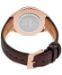 Women's Essentials Brown Leather Strap Watch 32mm