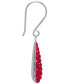 ფოტო #3 პროდუქტის Pave Crystal Teardrop Earrings in Sterling Silver. Available in Clear, Black, Blue, Multi, Purple or Red