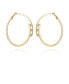 Фото #1 товара 14K Gold-Plated and Crystal 3 Stone Hoop Earring