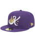 ფოტო #1 პროდუქტის Men's Purple Charlotte Knights Theme Nights Uptown 59FIFTY Fitted Hat