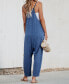 Фото #2 товара Women's Slouchy Strapless Knit Jumpsuit