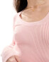 Фото #3 товара ASOS DESIGN fine gauge scoop neck jumper in rib in pink