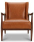 Jollene 29" Leather Winged Accent Chair, Created for Macy's