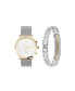 ფოტო #1 პროდუქტის Men's Analog Silver-Tone Metal Alloy Bracelet Watch, 42mm and Bracelet Set