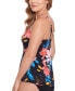 Фото #3 товара Women's Floral-Print Pleated Tankini Top, Created for Macy's