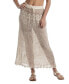 ფოტო #1 პროდუქტის Women's Cotton Crochet Drawstring-Waist Cover-Up Maxi Skirt
