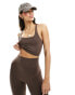 Фото #1 товара ASOS 4505 seamless diagonal rib vest top in dark brown