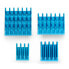 Фото #3 товара Set of heat sinks for Raspberry Pi - with heat transfer tape - blue - 4pcs.