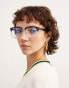 Фото #2 товара ASOS DEISGN clear lens retro glasses with blue light lens