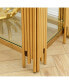 Фото #5 товара Gold Glass Console Table, 55" with Sturdy Metal Base