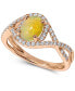 ფოტო #1 პროდუქტის Opal (3/4 ct. t.w.) & Diamond (1/3 ct. t.w.) Openwork Statement Ring in 14k Rose Gold