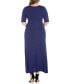 Plus Size Elbow Length Sleeve Maxi Dress