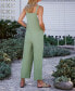 ფოტო #2 პროდუქტის Women's Sage Square Neck Patch Pocket Pinafore Jumpsuit