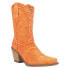 Dingo Y'all Need Dolly Embroidered Round Toe Cowboy Womens Orange Casual Boots