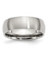 Фото #1 товара Stainless Steel Brushed 7mm Half Round Band Ring