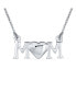 ფოტო #1 პროდუქტის Heart Inspirational Message Block Letters Words MOM Heart Pendant Necklace For Women Mother .925 Sterling Silver