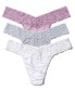 ფოტო #2 პროდუქტის Women's Holiday 3 Pack Supima Cotton Original Rise Thong Underwear