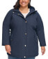 Фото #1 товара Women's Plus Size Hooded Anorak Raincoat