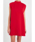 Women's Mock Neck Sleeveless Shift Dress