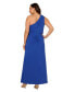 ფოტო #2 პროდუქტის Plus Size One-Shoulder Draped Jersey Gown