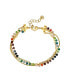 Multi Color Crystal Triple Strand Bracelet