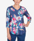Фото #1 товара Women's In Full Bloom Placed Floral V-neck Top