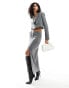 Pretty Lavish cropped tailored blazer co-ord in grey melange