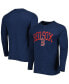 Фото #1 товара Men's Heather Navy Boston Red Sox Inertia Raglan Long Sleeve Henley T-shirt