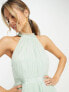 Vila Bridesmaid halterneck tulle maxi dress with tiered skirt in mint green cameo green, 44 - фото #7